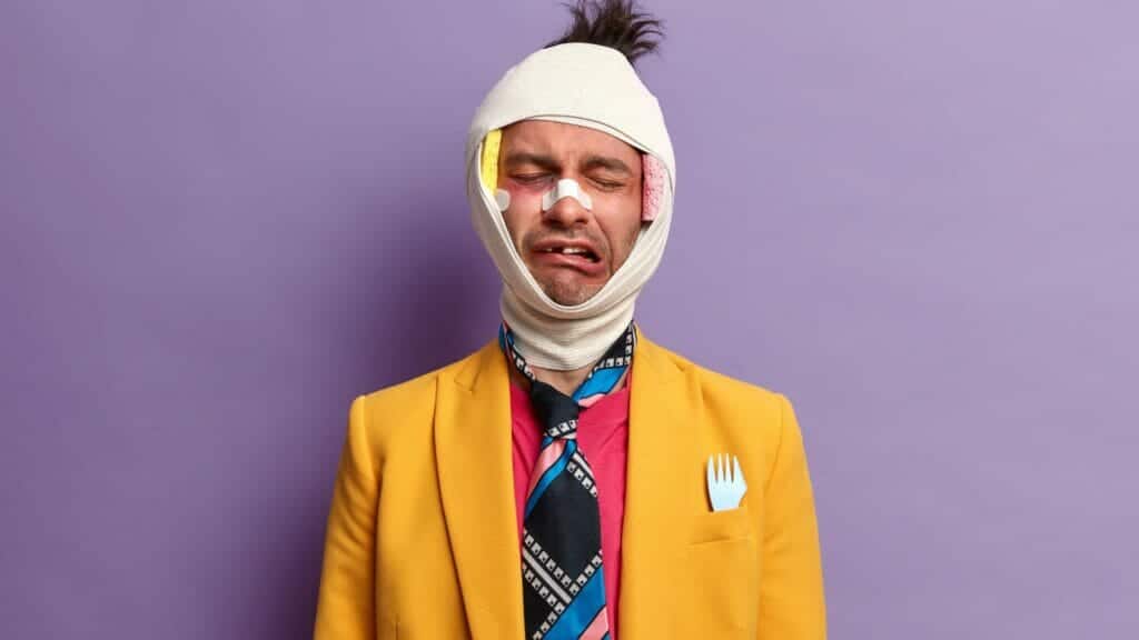 Car accident face injury