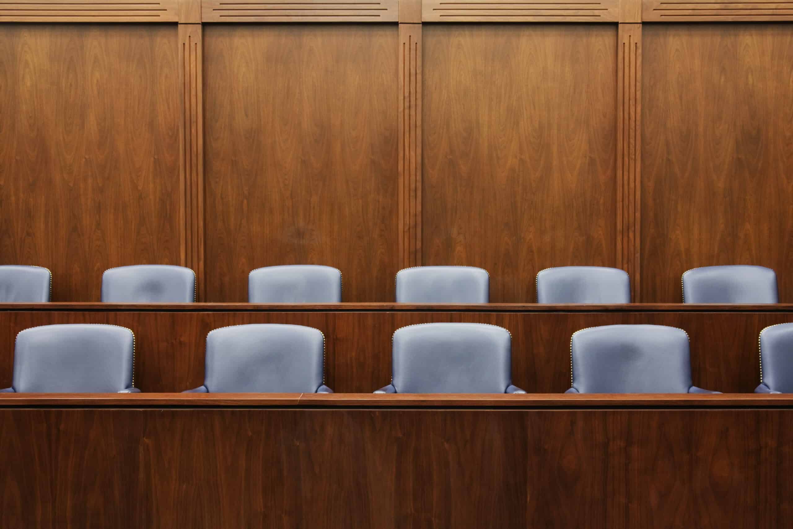 Dallas, Texas, United States,USA,Empty Jury Seats in Courtroom